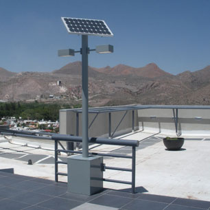 Solar lighting on rooftop of PIT2 building